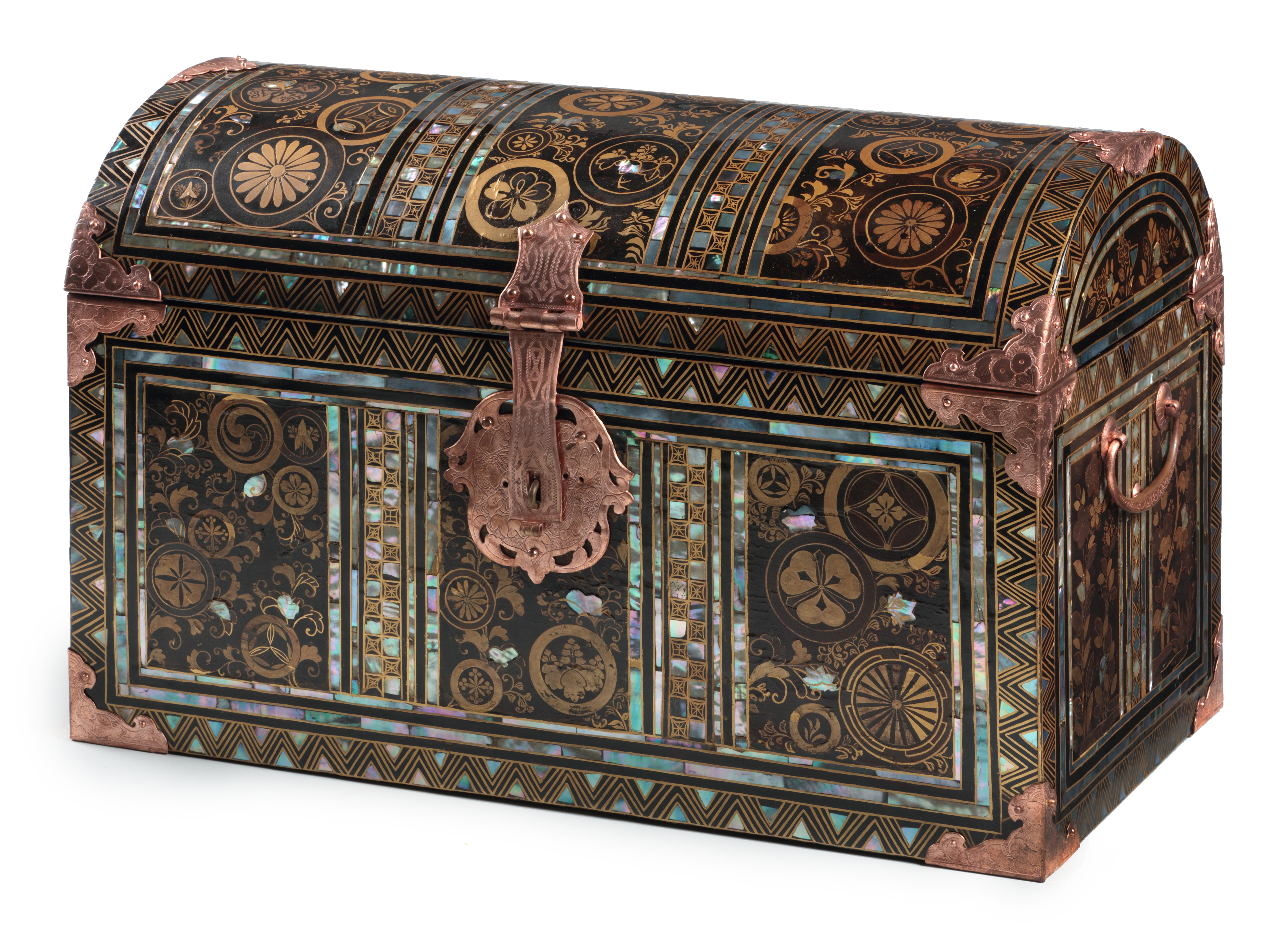An extremely rare Japanese Namban lacquer coffer for the domestic market, late 16th century