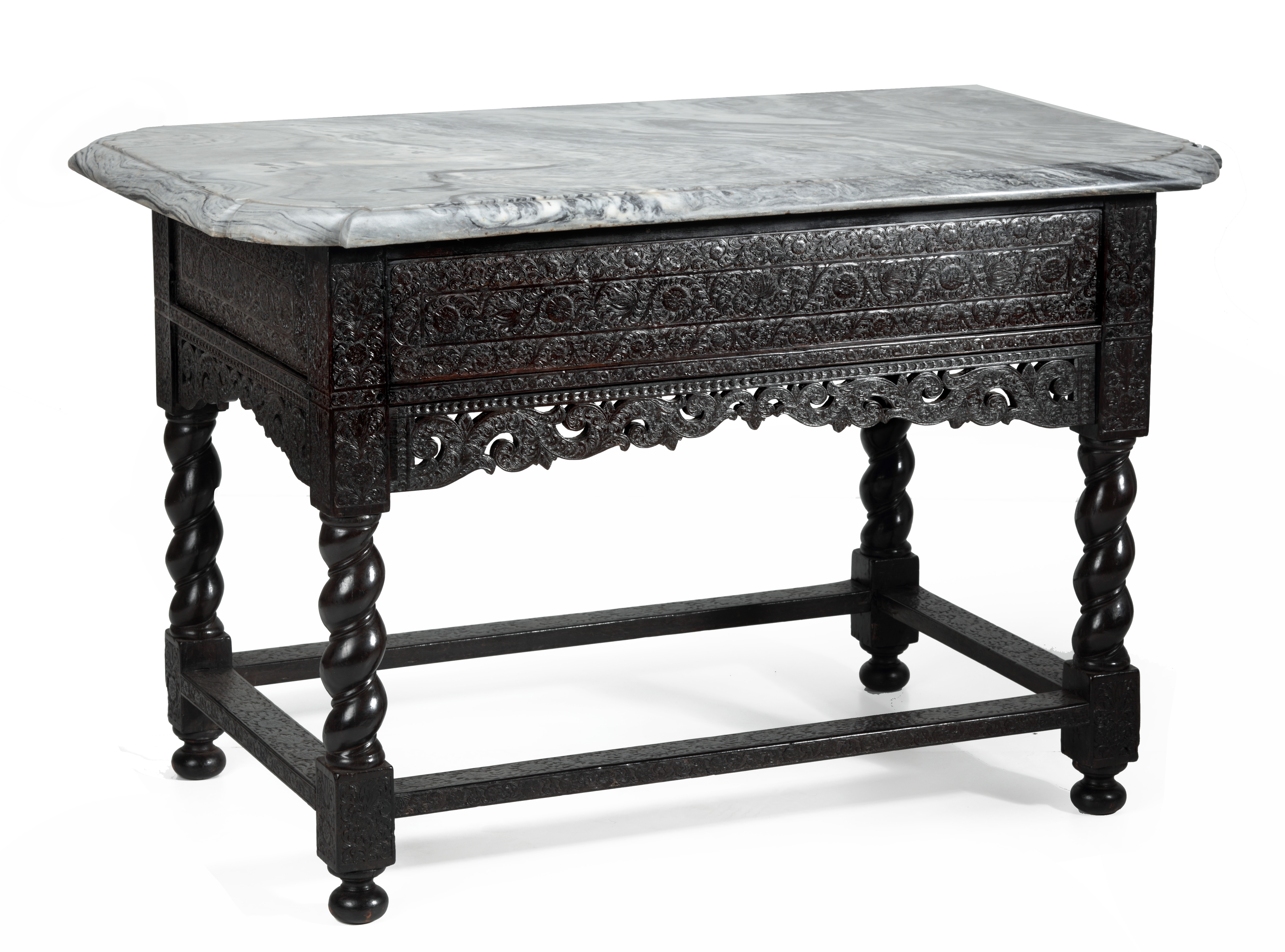 From our collection: Ebony table with marble top, Coromandel Coast or Batavia, 1650-1680