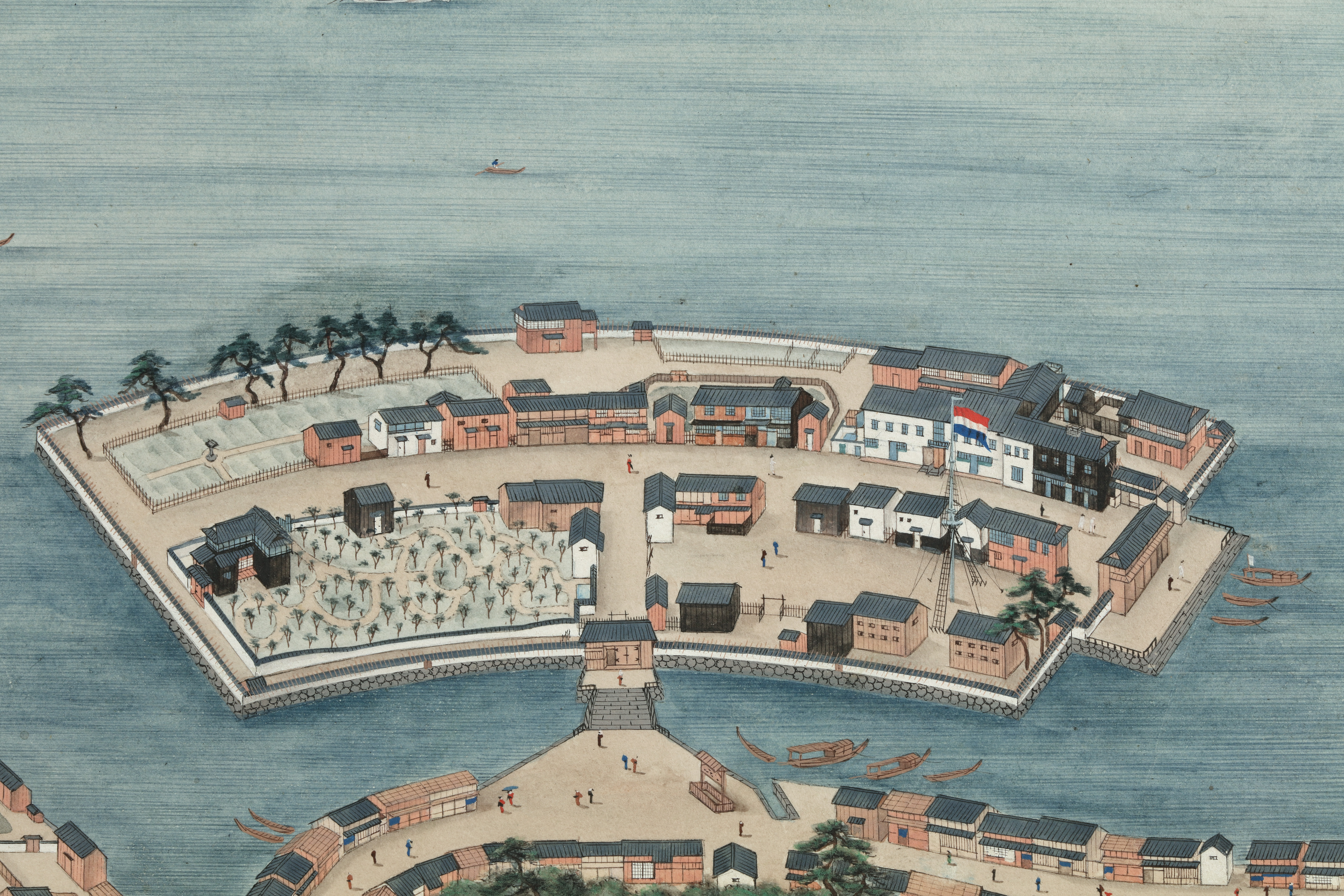 Kawahara Keiga - Depiction of Deshima, from our collection (sold)