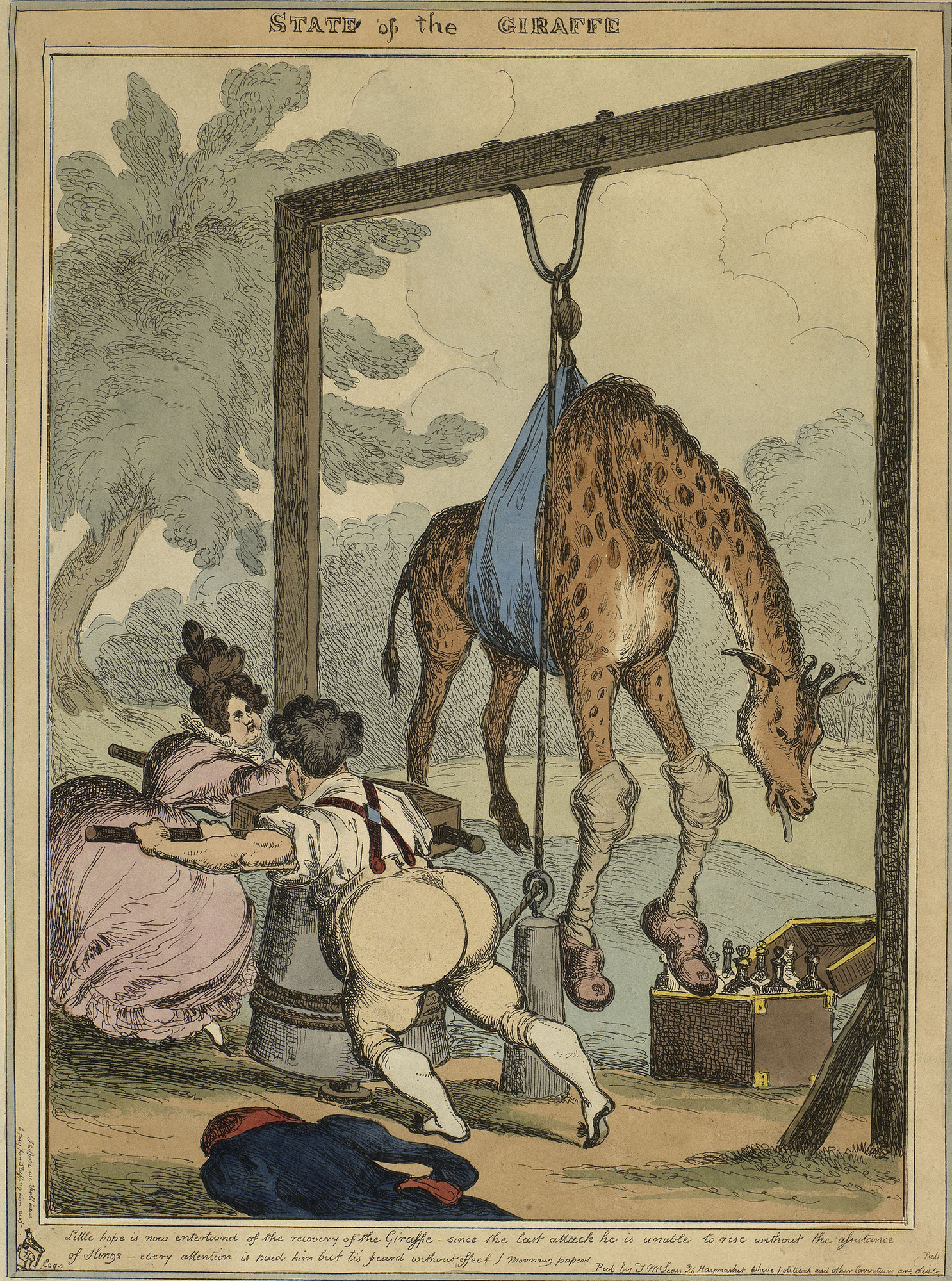 William Heath (1794-1840)  State of the Giraffe, 1829 